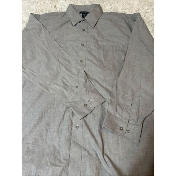 Akwa Men's long sleeve button-down casual gray shirt 2XL - Picture 4 of 6